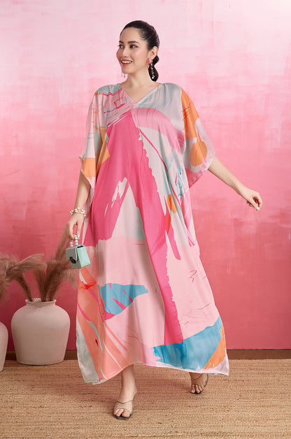 Glossy Glow Soft Satin Kaftan