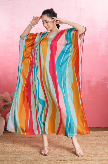 Surging waves Soft Satin Kaftan