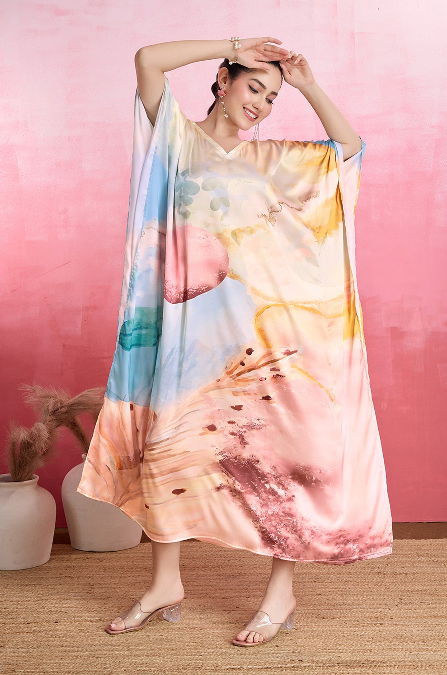Nautical Shore Soft Satin Kaftan
