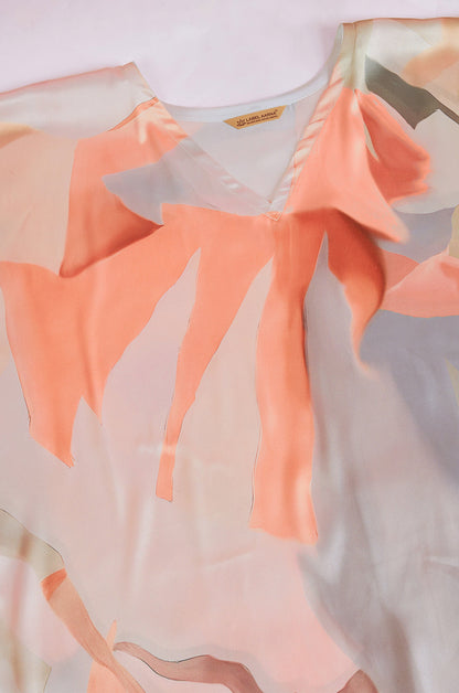 Blush Petals Soft Satin Kaftan