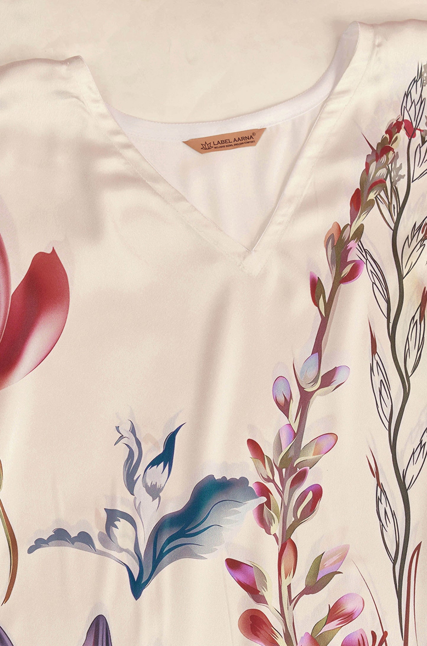 Garden Bloom Soft Satin Kaftan