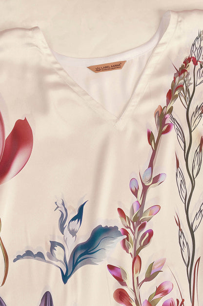 Garden Bloom Soft Satin Kaftan