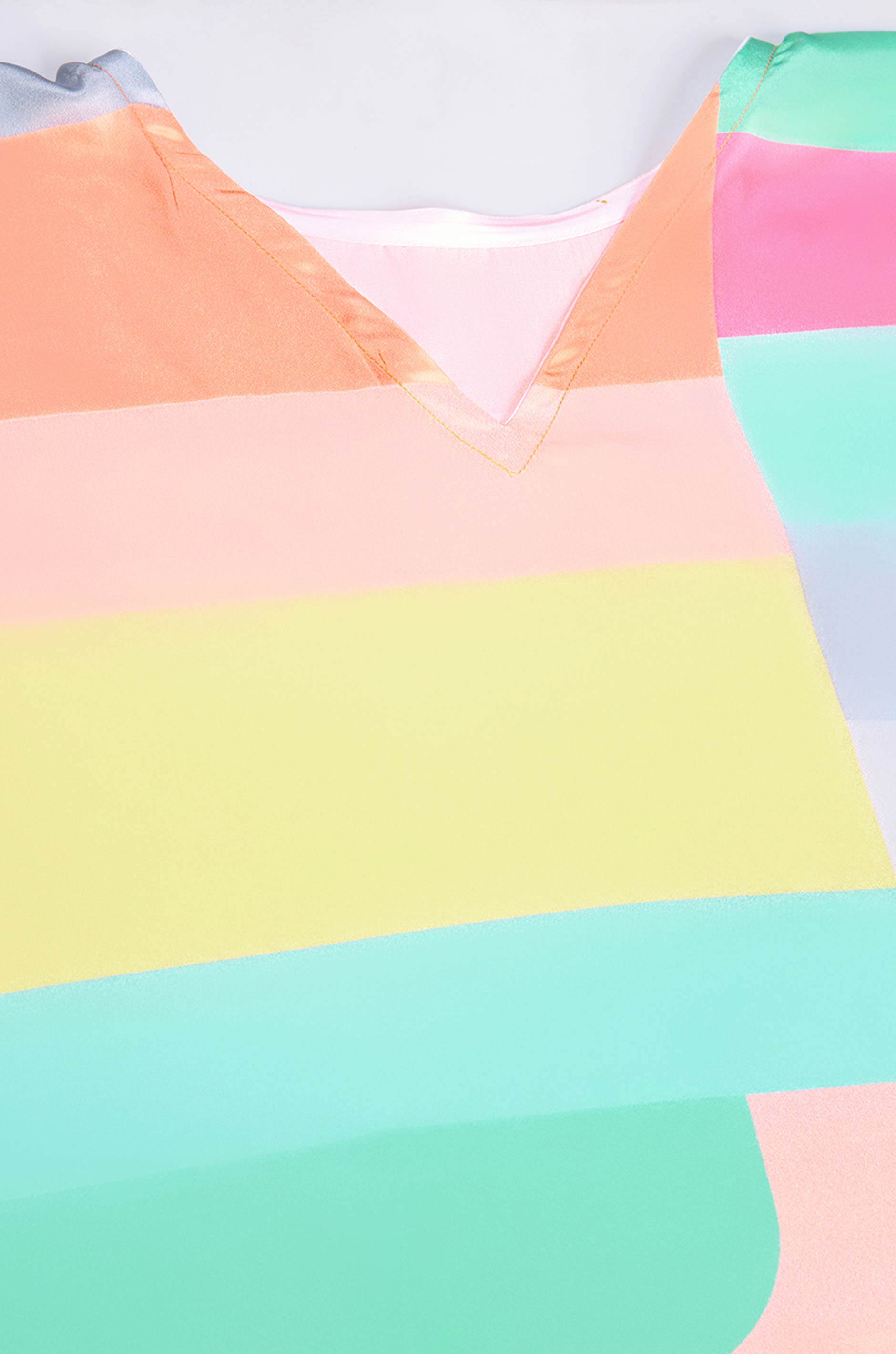 Colorblock Soft Satin Kaftan