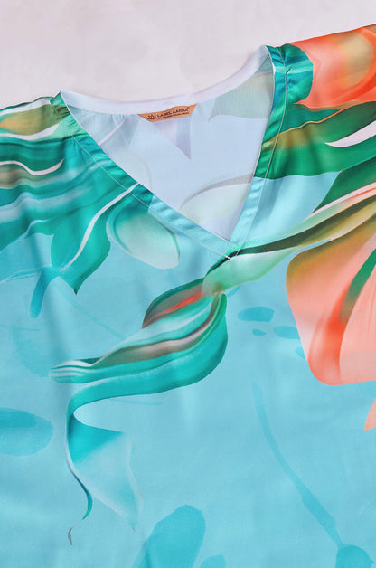 Tropical Paradise Soft Satin Kaftan
