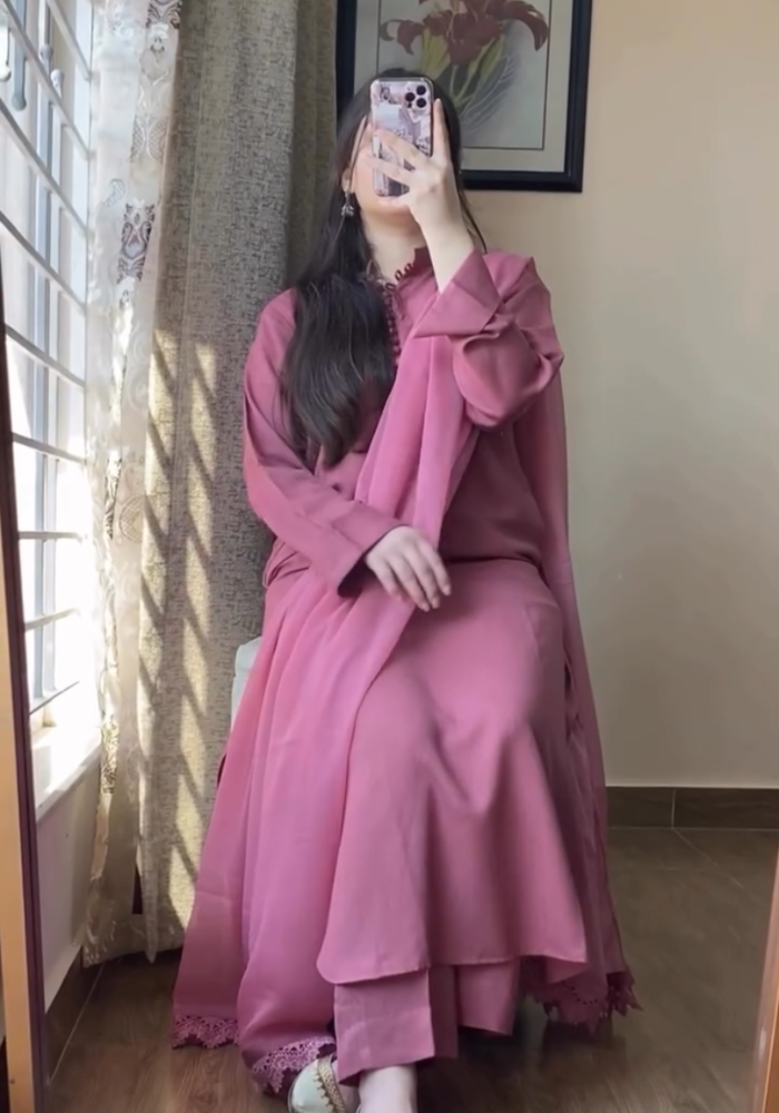 MD Pakistani Kurta Pent with Chiffon Dupatta Set