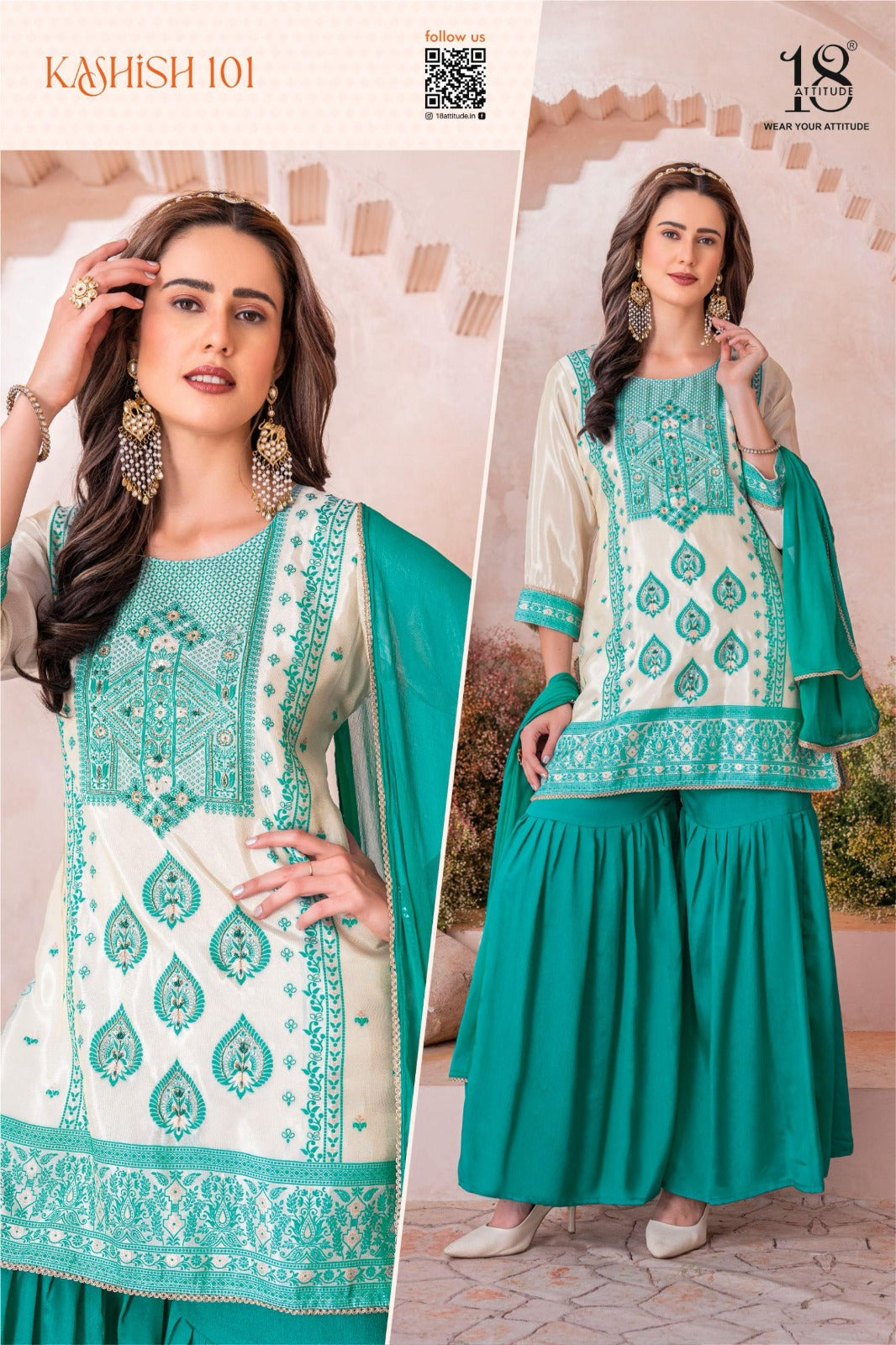 fabulous handwork 3 pieces concept sharara set