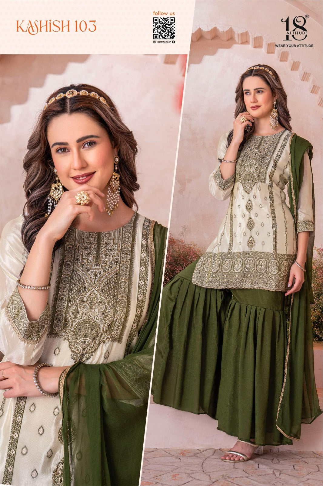 fabulous handwork 3 pieces concept sharara set