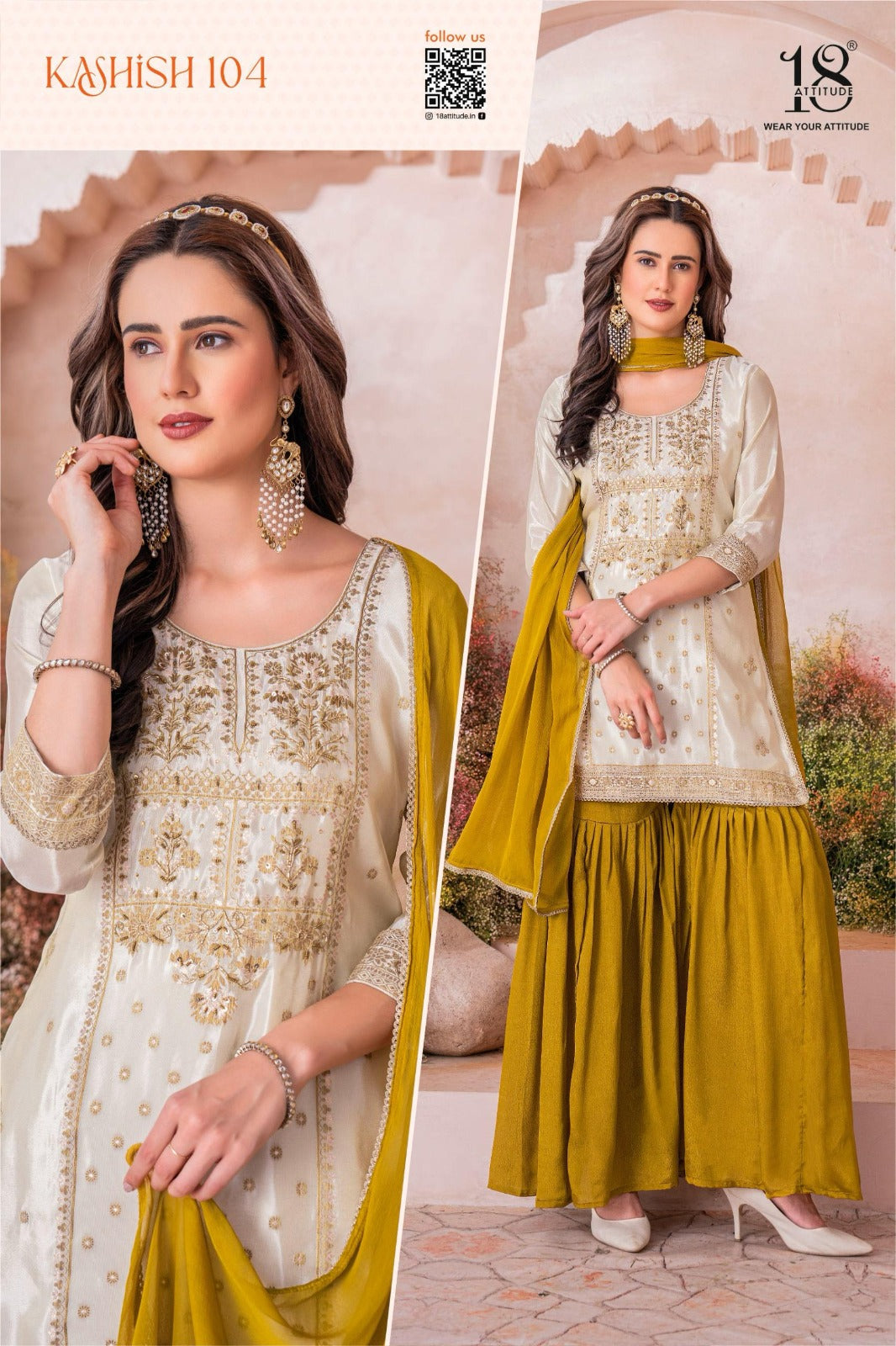 fabulous handwork 3 pieces concept sharara set