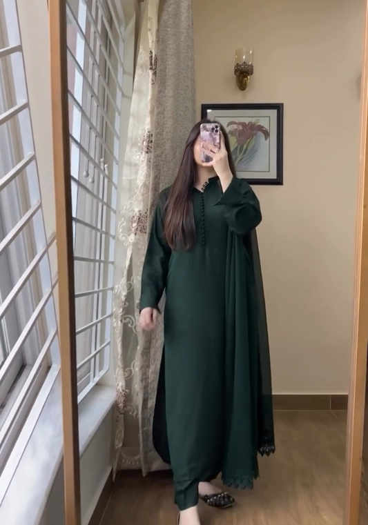 MD Pakistani Kurta Pent with Chiffon Dupatta Set
