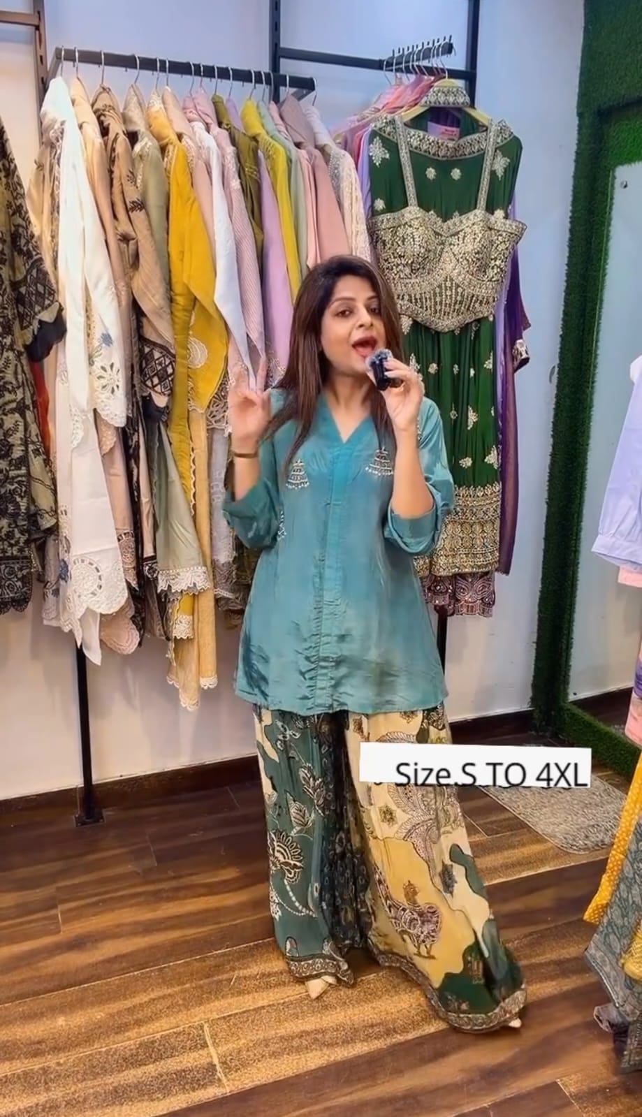New Stylish 2in1  Shirt And Palazza Suit Set