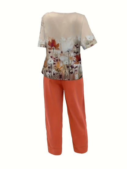 Co-Ord Set Half Sleeve T-shirt & Straight Leg Pant