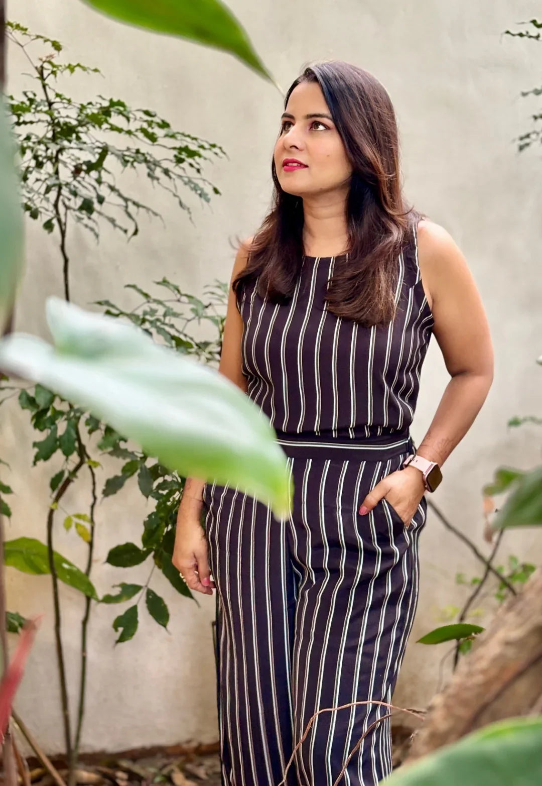 Black Striped Cord Set