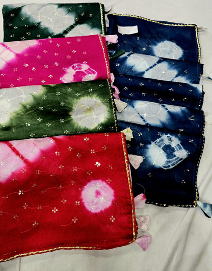 Muslin Soft Cotton Saree with  Beautiful sequence weaving with whole  Saree