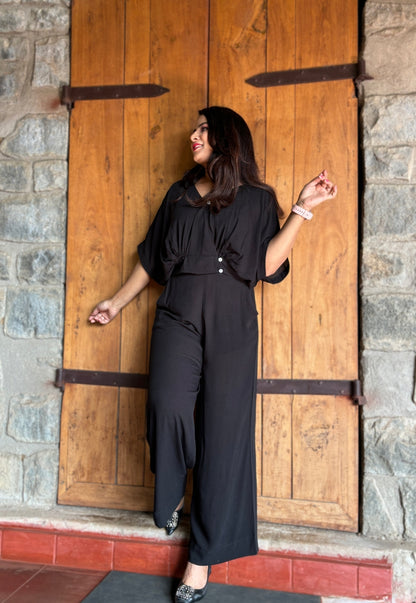 Solid Black Viscose Cord Set