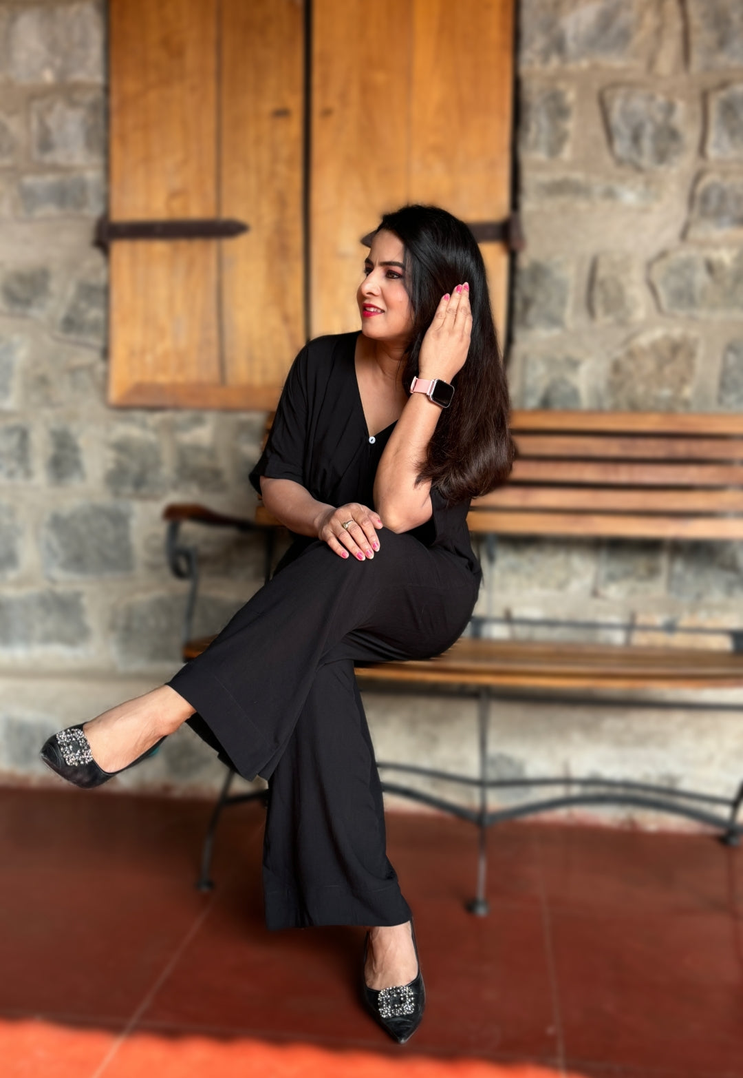 Solid Black Viscose Cord Set