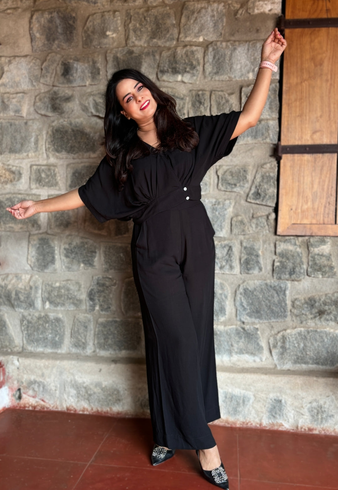 Solid Black Viscose Cord Set