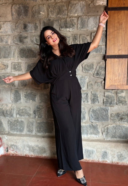 Solid Black Viscose Cord Set