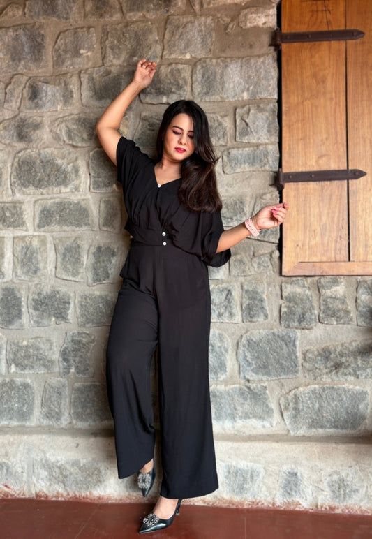 Solid Black Viscose Cord Set