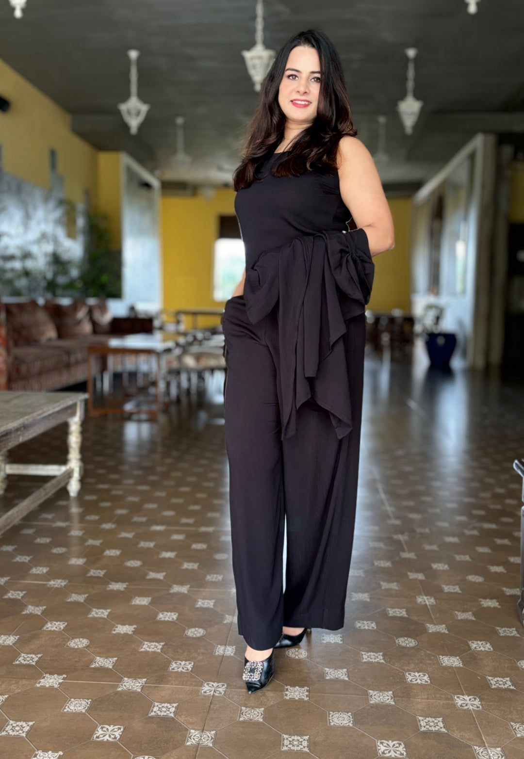 Black Soft Cotton Cord Set