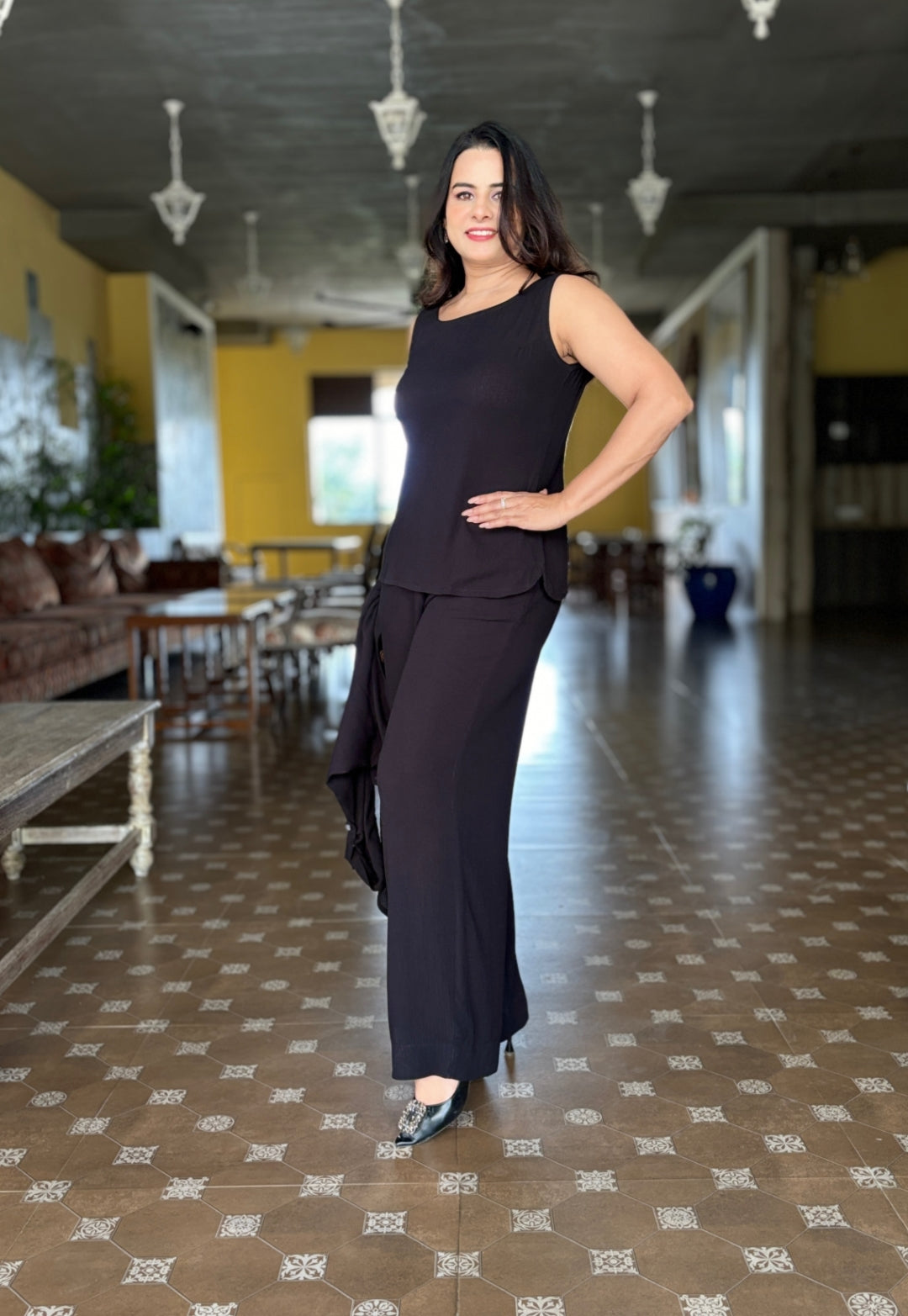 Black Soft Cotton Cord Set