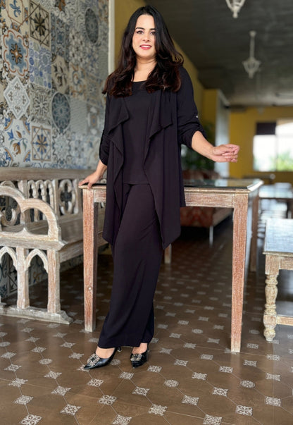 Black Soft Cotton Cord Set