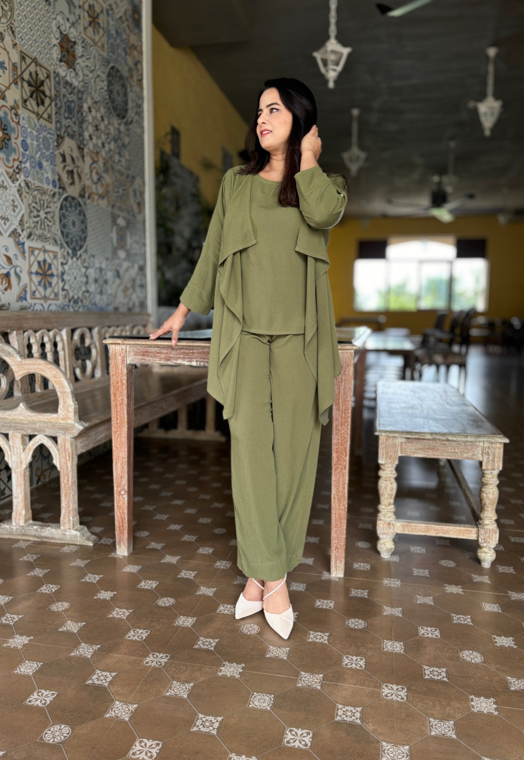 Green Soft Cotton Cord Set