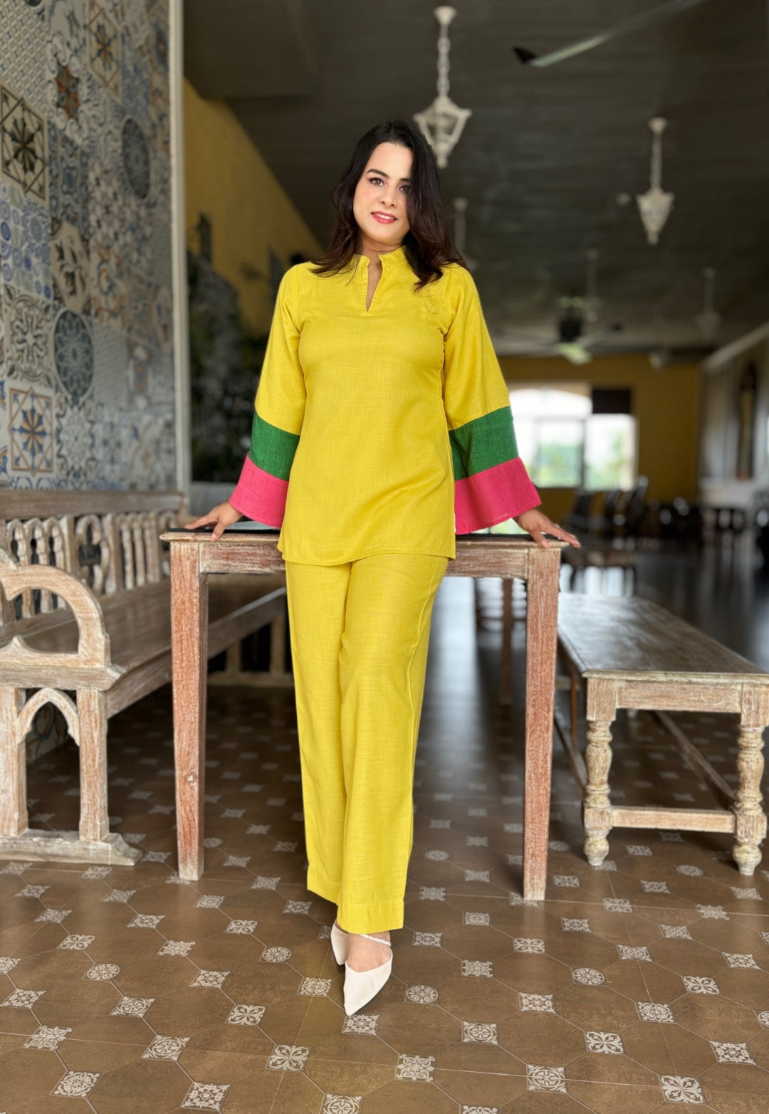 Yellow Cotton Cord Set