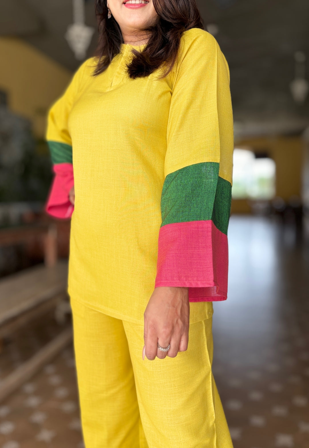 Yellow Cotton Cord Set