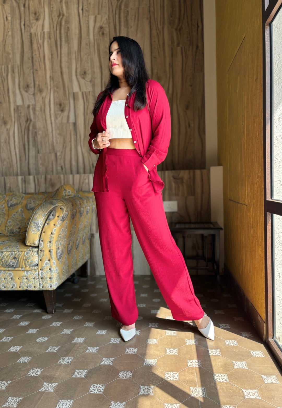 Solid Cherry Red Cord Set