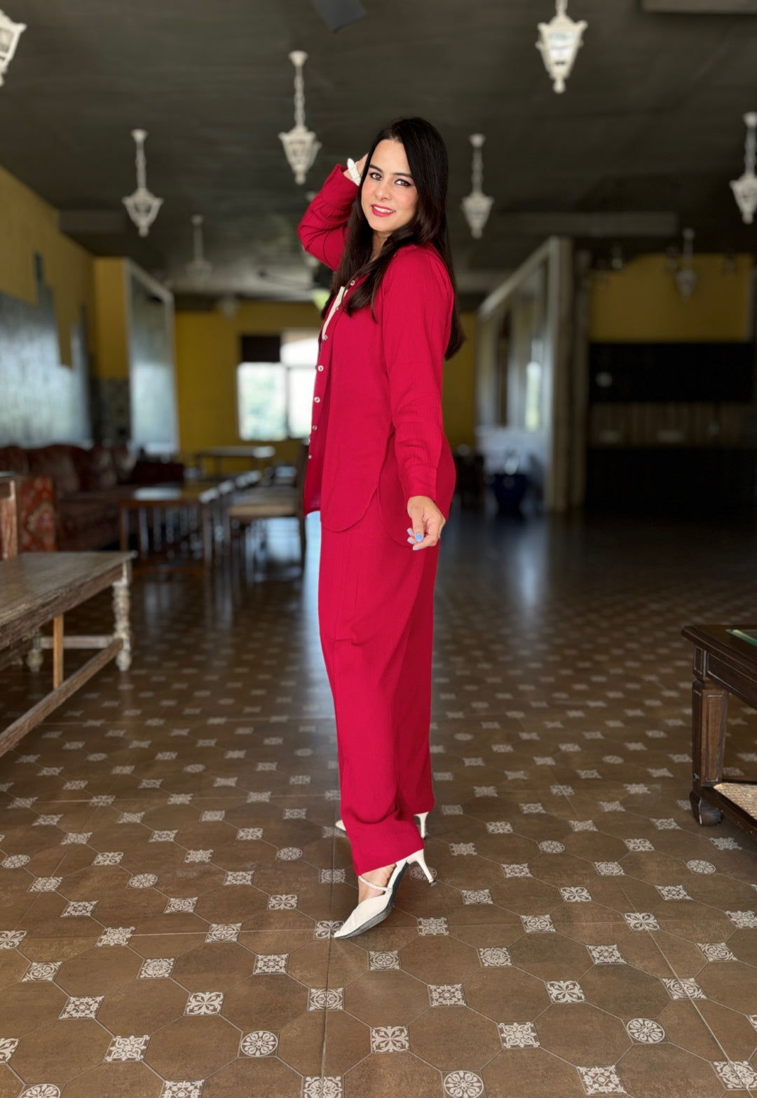 Solid Cherry Red Cord Set