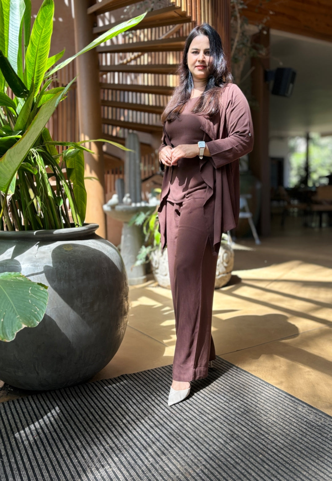 Solid Dark Brown Cord Set