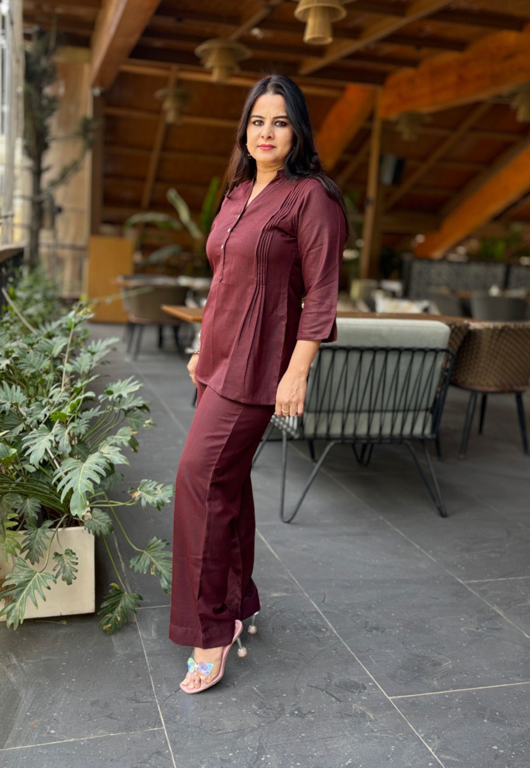 Maroon Cotton Cord Set