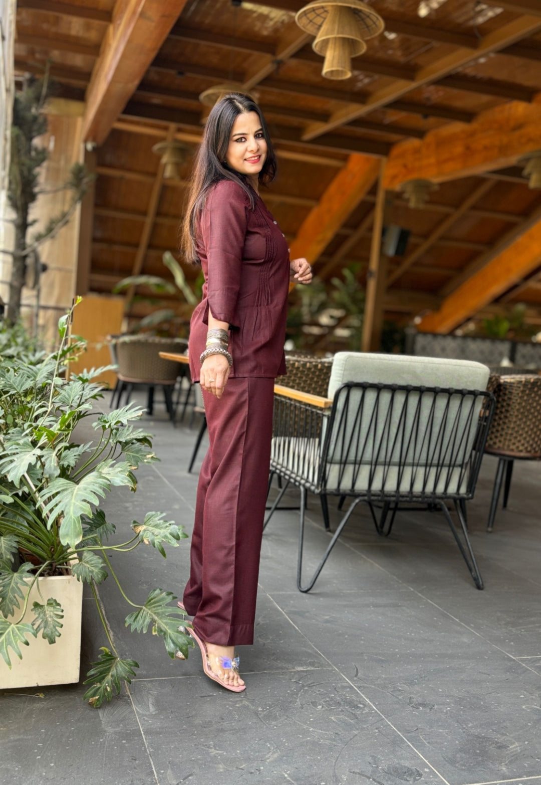 Maroon Cotton Cord Set
