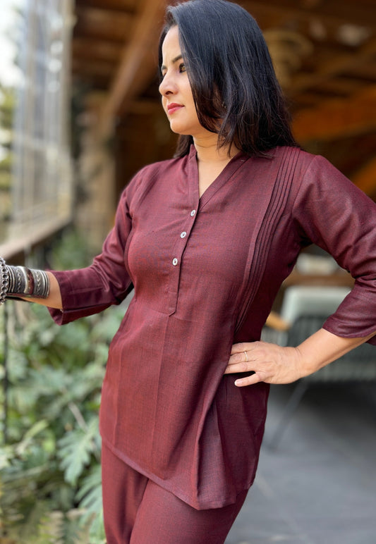 Maroon Cotton Cord Set