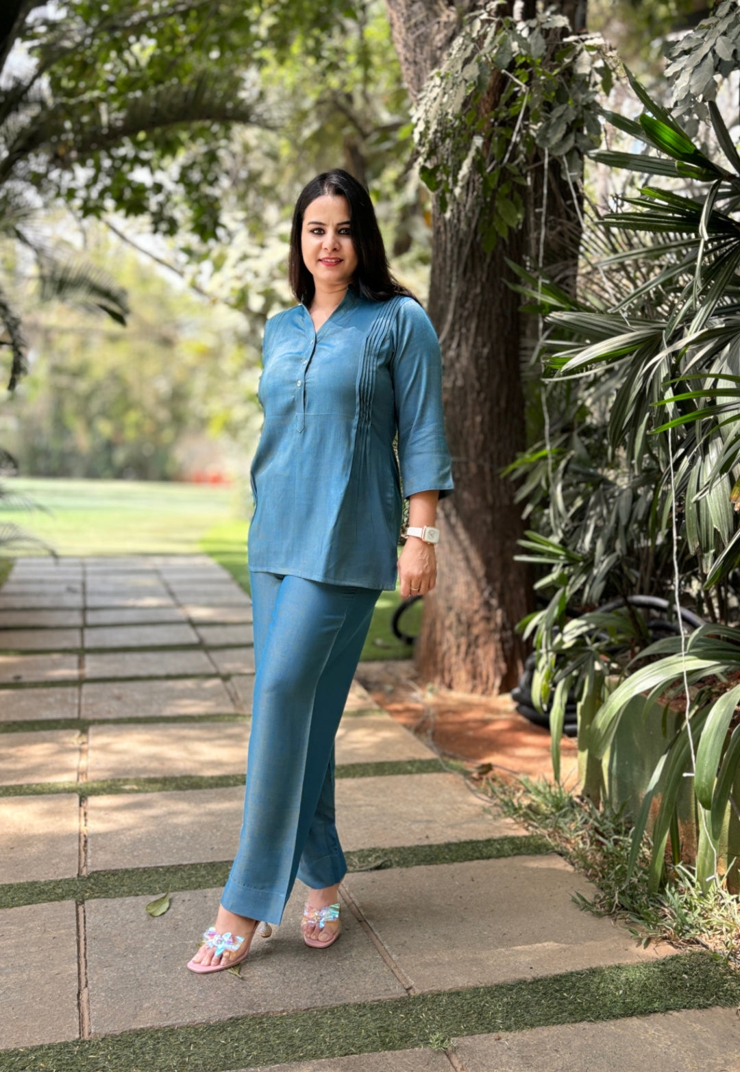 Blue Cotton Cord Set