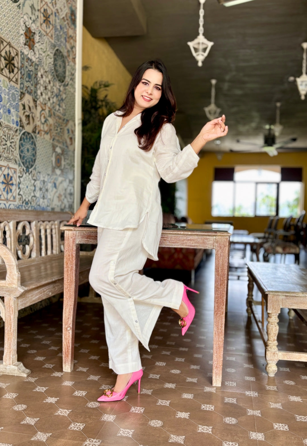 White Cotton Cord Set