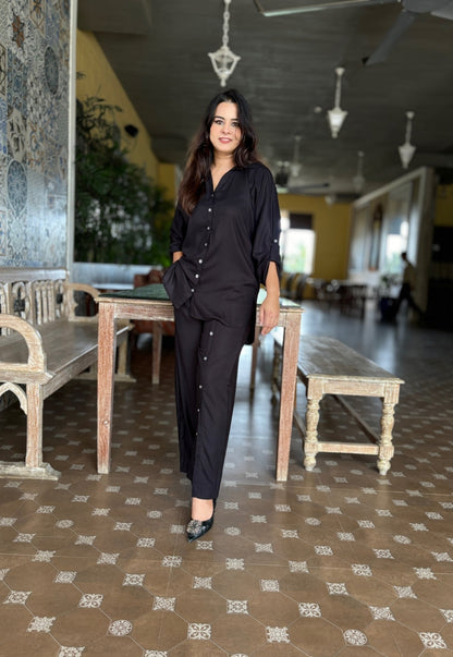 Black Cotton Cord Set