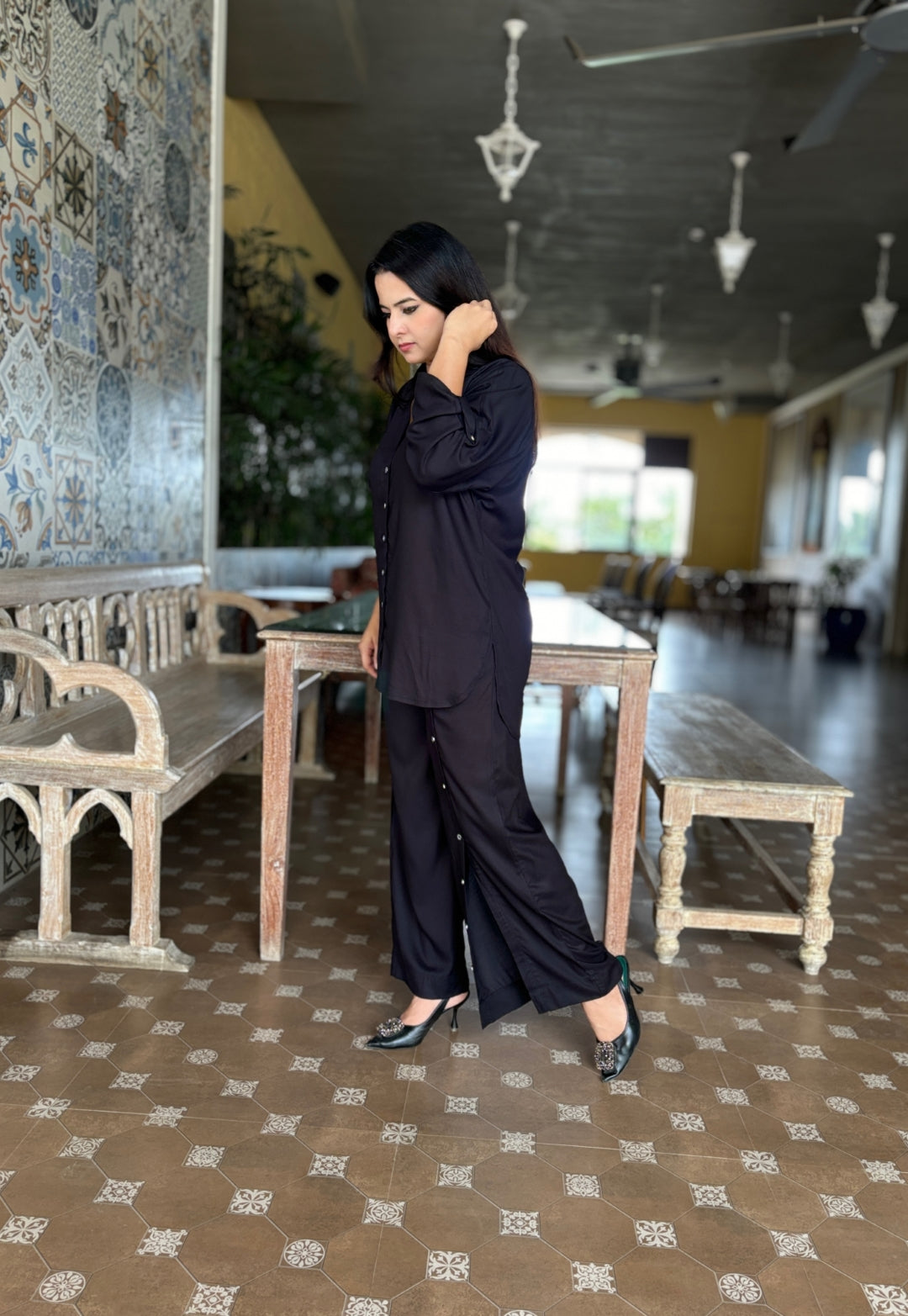 Black Cotton Cord Set