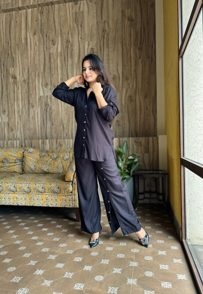 Black Cotton Cord Set