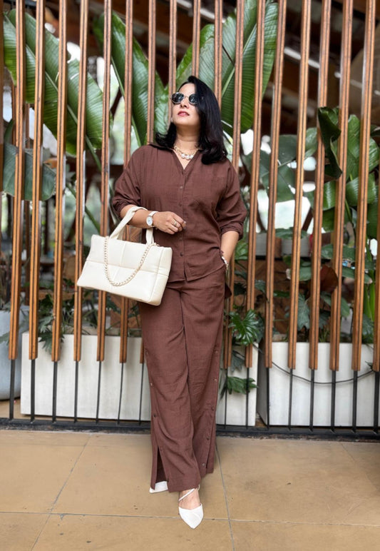 Brown Cotton Cord Set