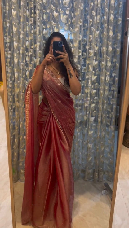 Pure soft Jimmy choo silk sarees with amazing sequins work