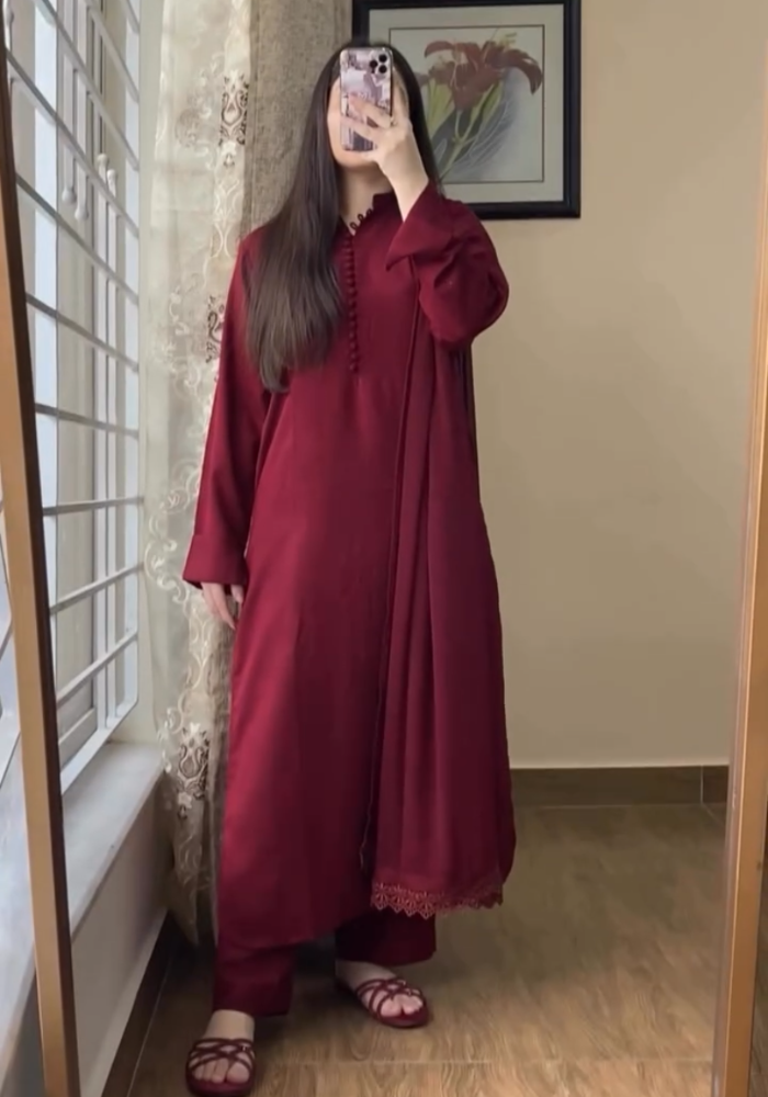 MD Pakistani Kurta Pent with Chiffon Dupatta Set