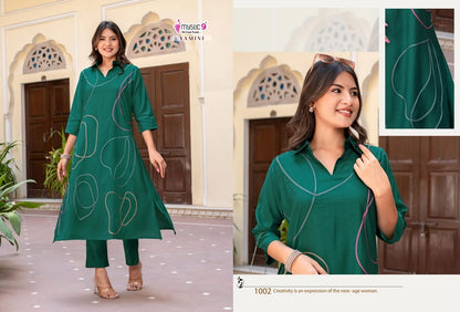fancy and subtle floral design kurti pair