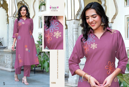 fancy and subtle floral design kurti pair