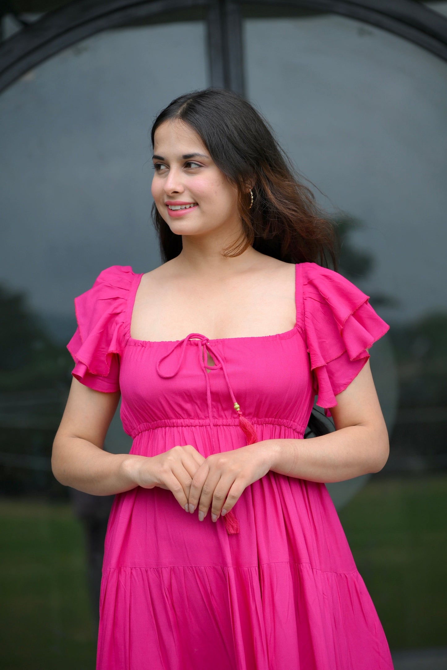 Pink Cotton Maxi Dress