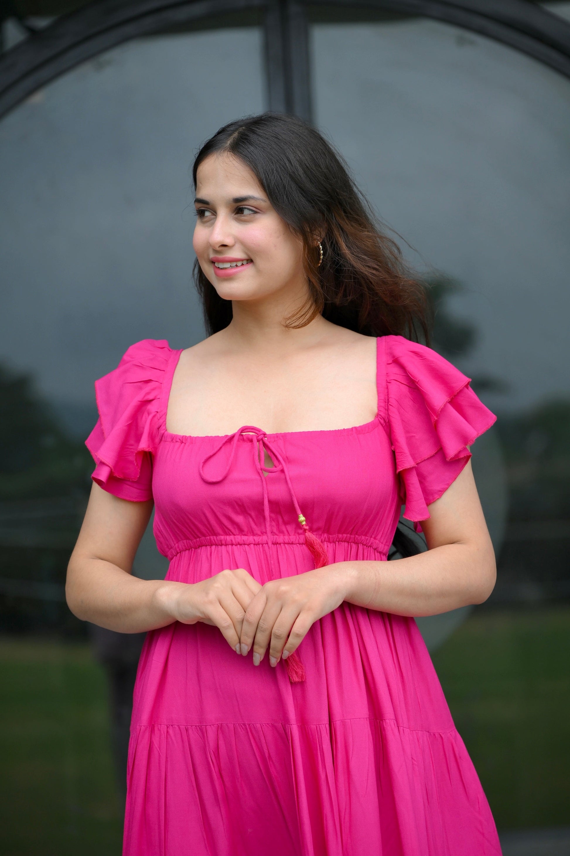 Pink Cotton Maxi Dress