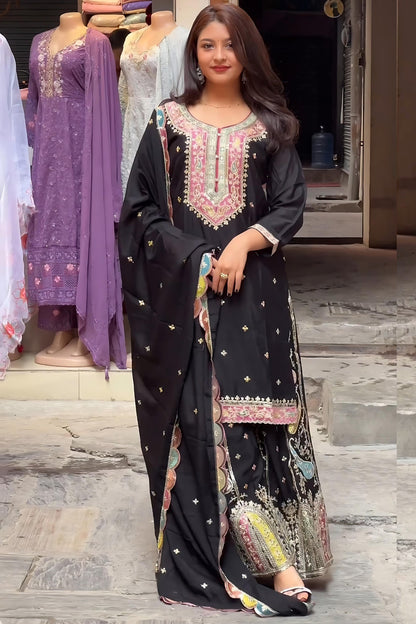 BlackBerry Heavy Black Salwar Suit & Dupatta.