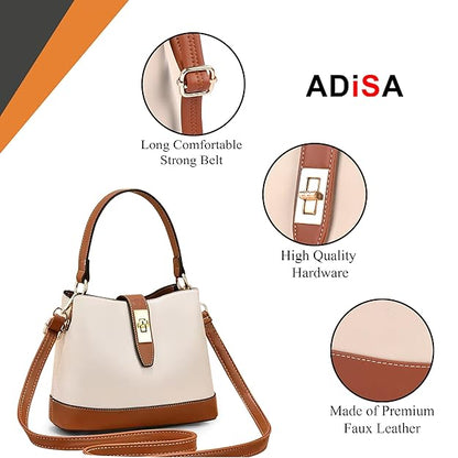 Women's Girls Bucket Cross Body Bag with Sling