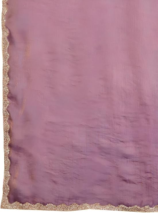 Soft Jimmy Choo Fandy Silk Saree With Hand Work Lace Boarder