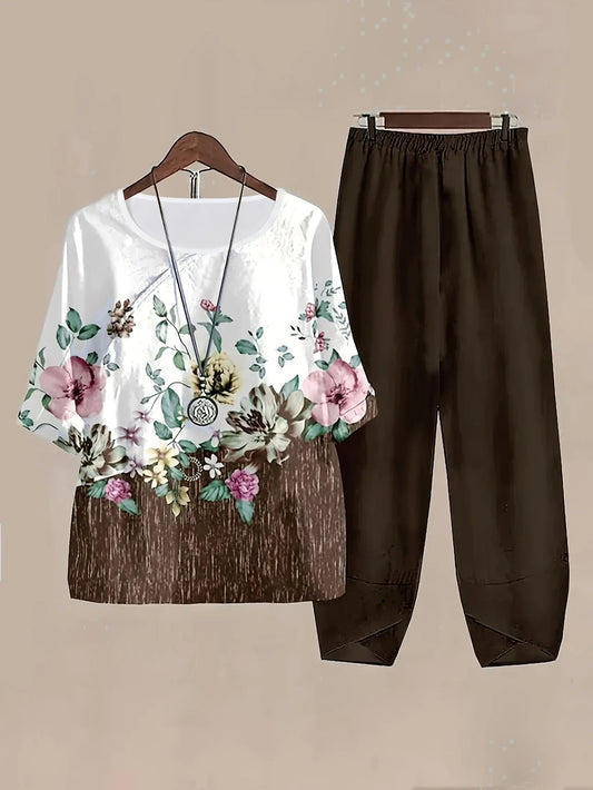 MeadowMuse Set – Soft Floral Pants & Comfy Tee